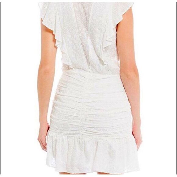 NWT Chelsea & Violet South of France White Ruffle Mini Dress - Picture 2 of 13